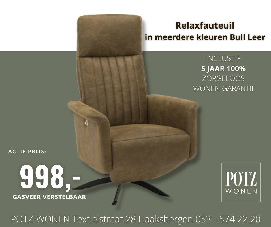 dutje elf klep JUST-RELAX ! stoere relaxfauteuil in cadillac stiksel – Relaxzit4you